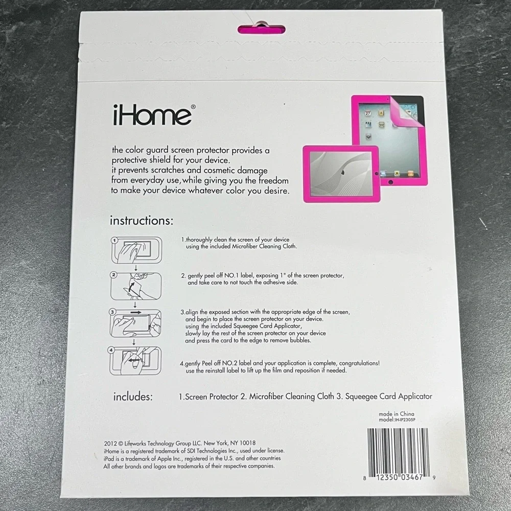 New hot pink color guard screen protector for iPad